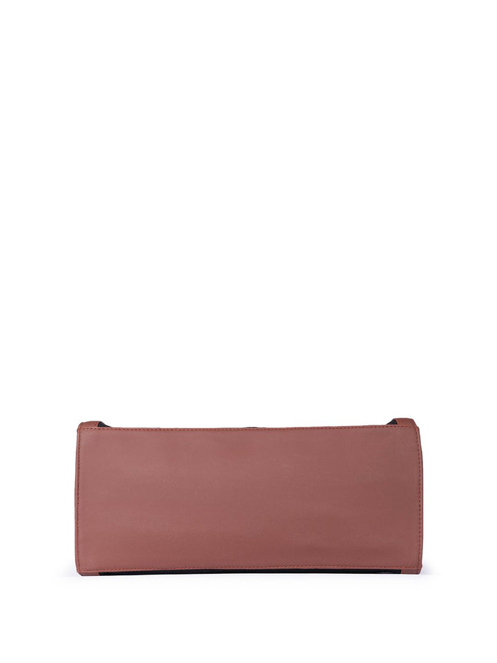 ZOUK =Floral Printed Structured Jute Handheld Bag