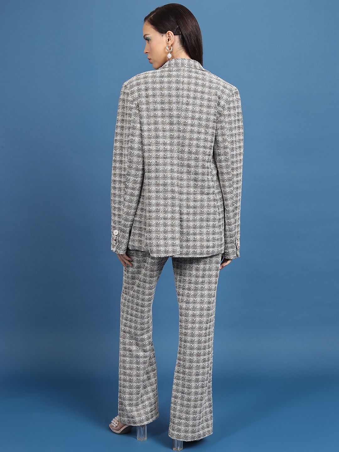 Tokyo Talkies Multi Long Blazer Wideleg Pant Co-Ord Set