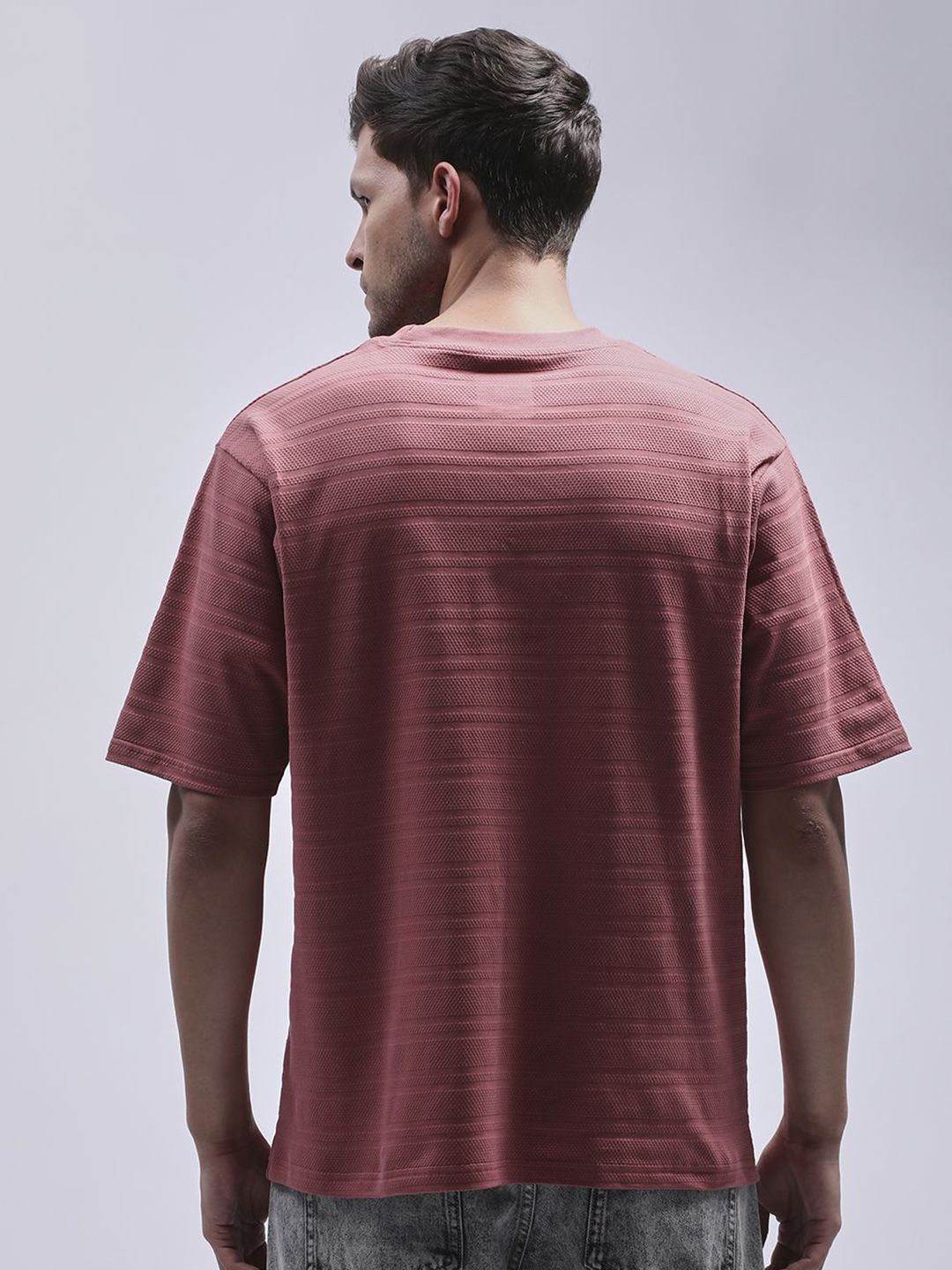 DILLINGER Men Round Neck Solid Oversized Pure Cotton T-shirt