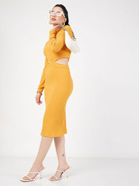 SASSAFRAS Cut-Out Detail Bodycon Dress