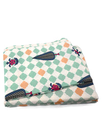 BOMBAY DYEING Cardinal Blue Floral 120 TC Cotton Queen Bedsheet Set-2.24 m X 2.54 m