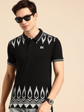 Being Human Pure Cotton Geometric Printed Polo Collar T-shirt