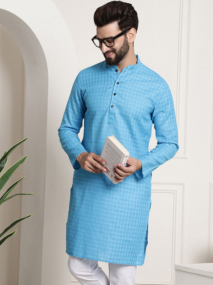 SOJANYA Berkolar Mandarin Lengan Panjang Kurta Lurus