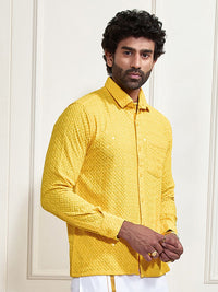 VASTRAMAY Premium Sequinned Embellished Ethnic Shirt