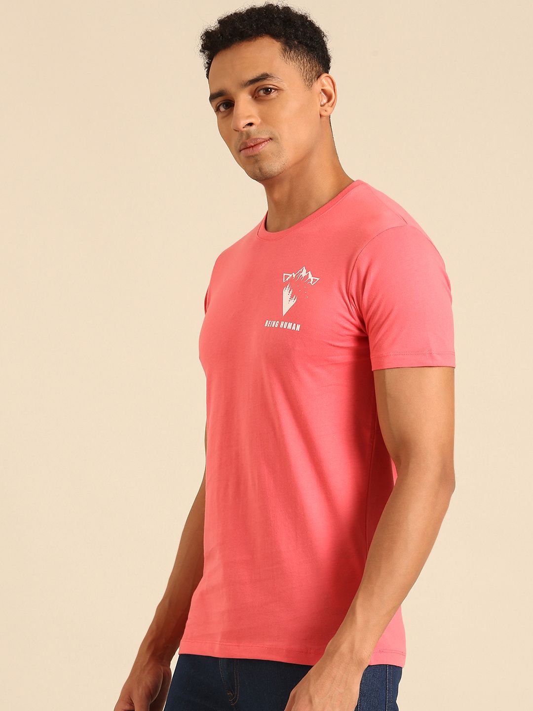Being Human Pure Cotton T-shirt with Minimal Print