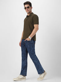 Urbano Fashion Men Bootcut Heavy Fade Clean Look Stretchable Jeans