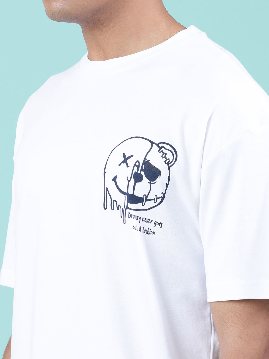 Bene Kleed Men Pure Cotton Graphic Oversized T-Shirt