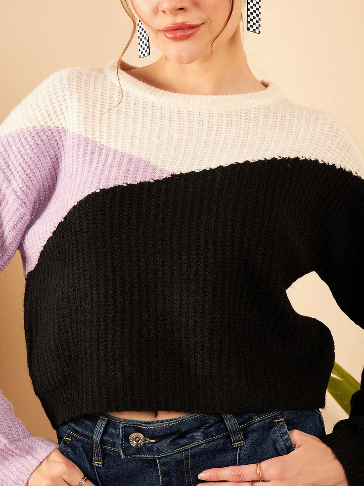 STREET 9 Colourblocked Acrylic Pullover