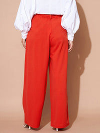 SASSAFRAS BASICS Women Regular Fit Plain Pleated Trousers