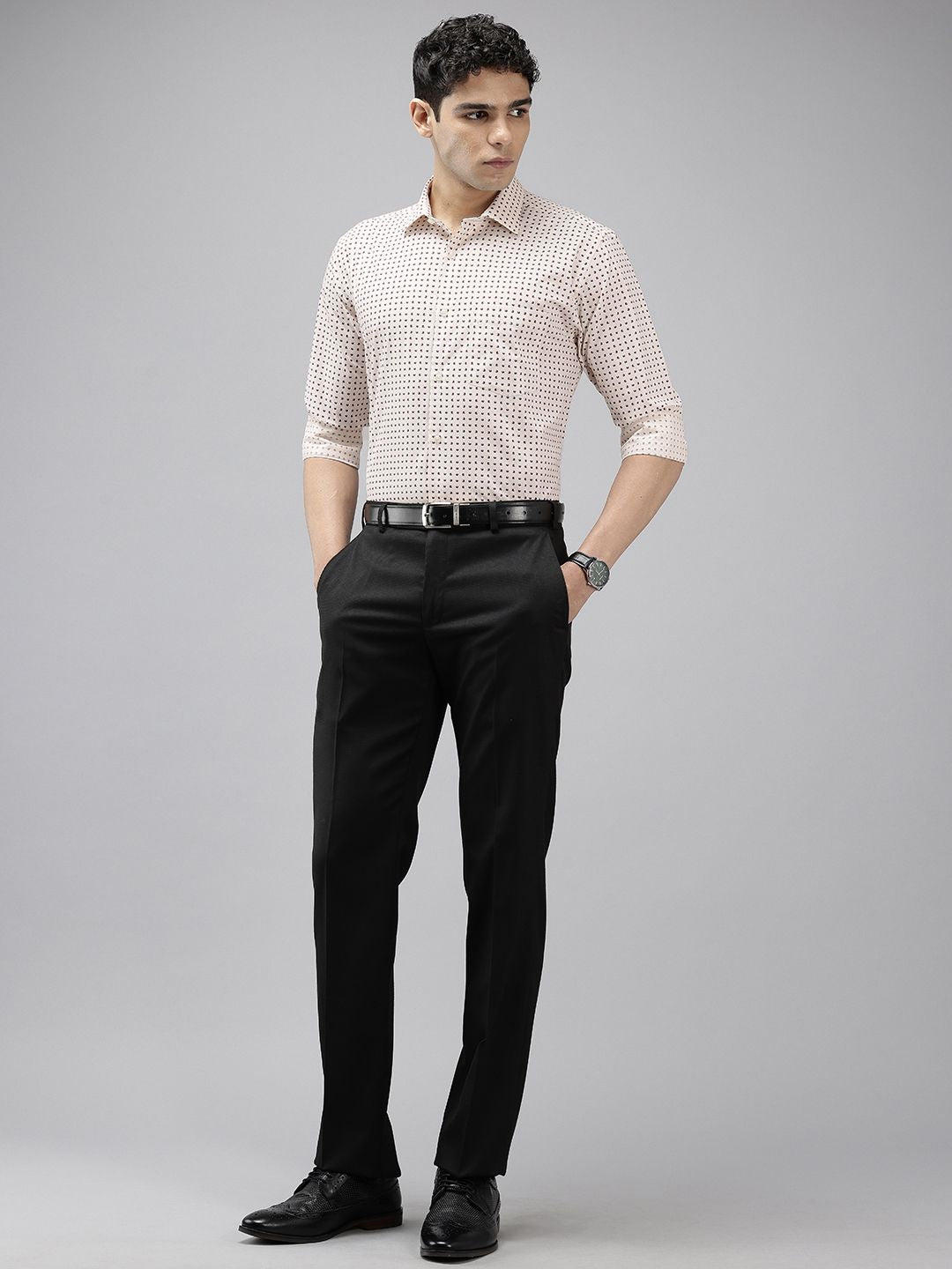Park Avenue Pure Cotton Slim Fit Geometric Printed Formal Shirt