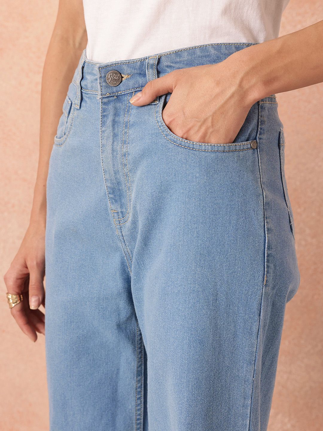 all about you Women Straight Fit High-Rise Stretchable Jeans