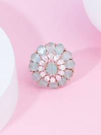 Zaveri Pearls Rose Gold-Plated CZ-Studded Adjustable Finger Rings
