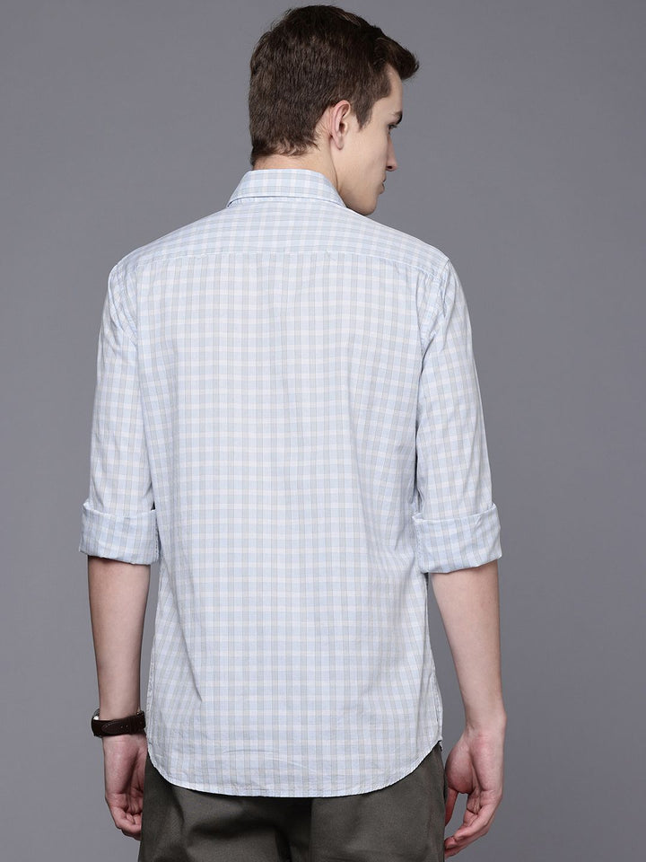 Raymond Pure Cotton Slim Fit Checked Casual Shirt