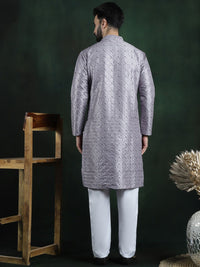 SOJANYA LUXE Ethnic Motifs Embroidered Regular Thread Work Kurta with Pyjamas