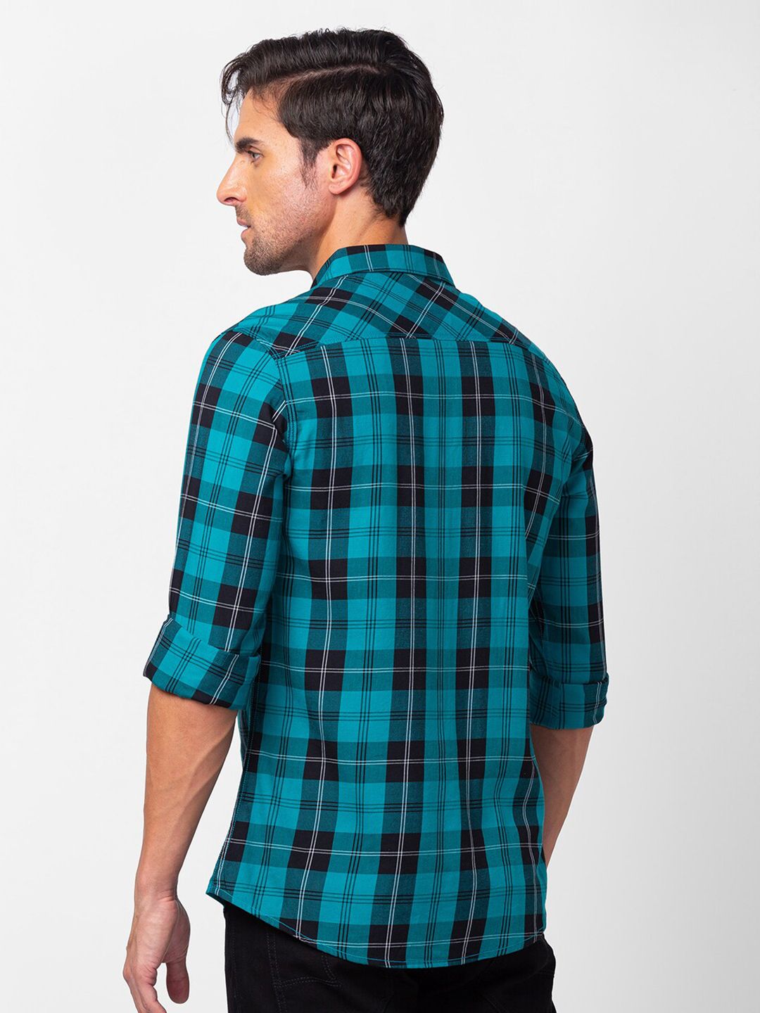 SPYKAR Men Slim Fit Tartan Checks Checked Casual Shirt