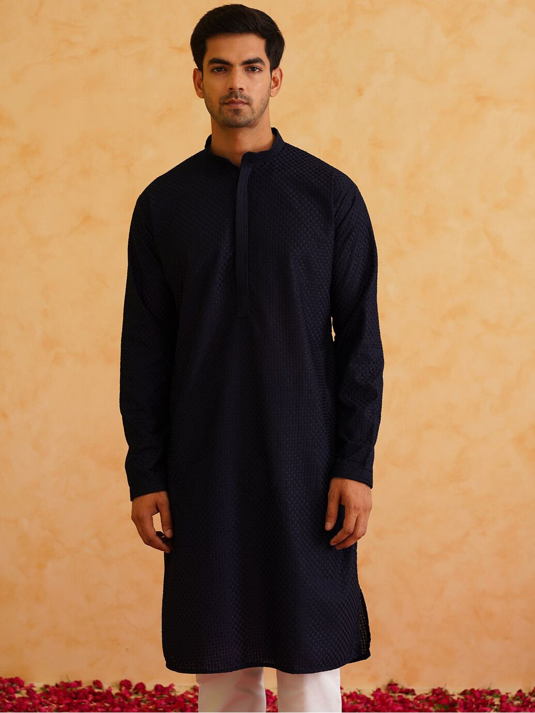 SOJANYA Embroidered Regular Thread Work Pure Cotton Kurta with Churidar
