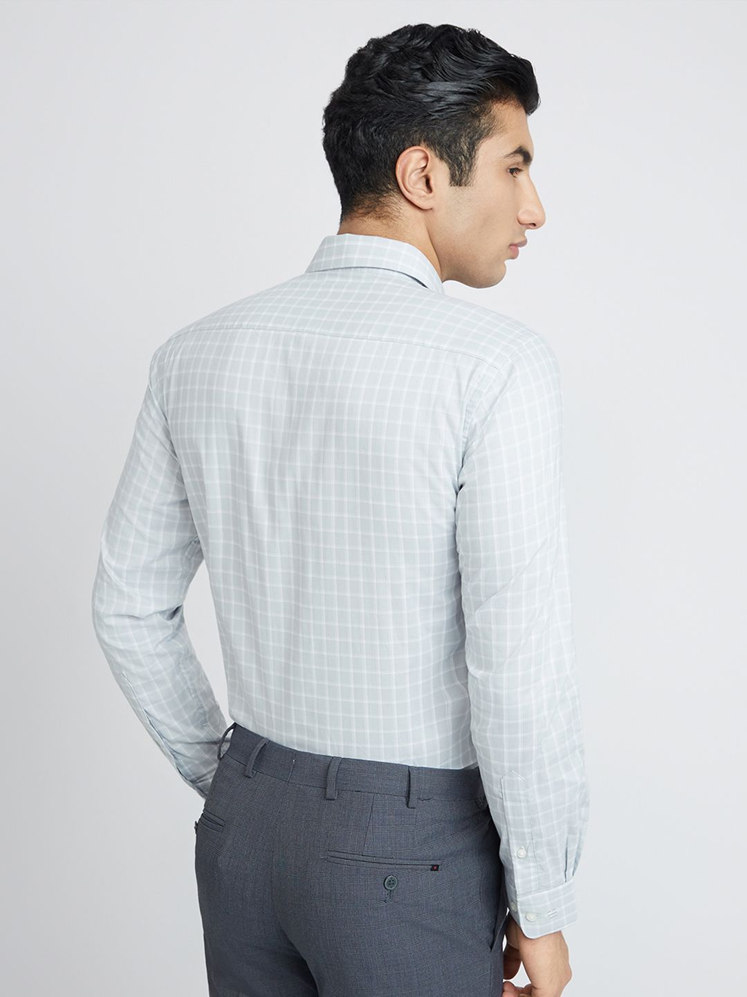 Raymond Pure Cotton Slim Fit Checked Formal Shirt