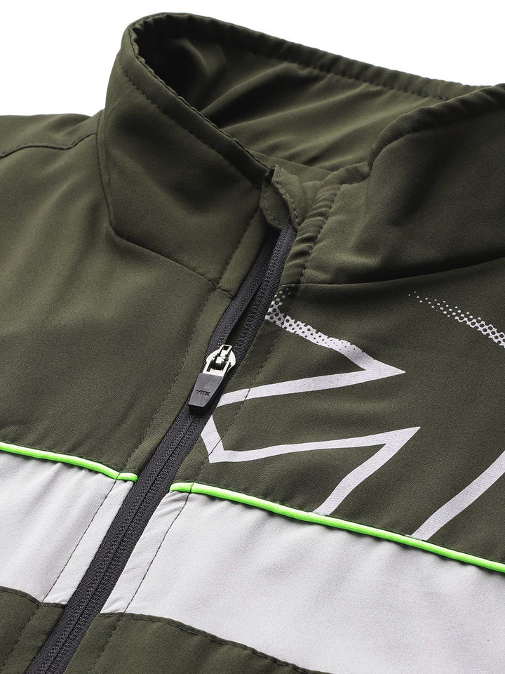 HRX by Hrithik Roshan Brand Logo Printed Rapid-Dry Running Zip-Up Tracksuit