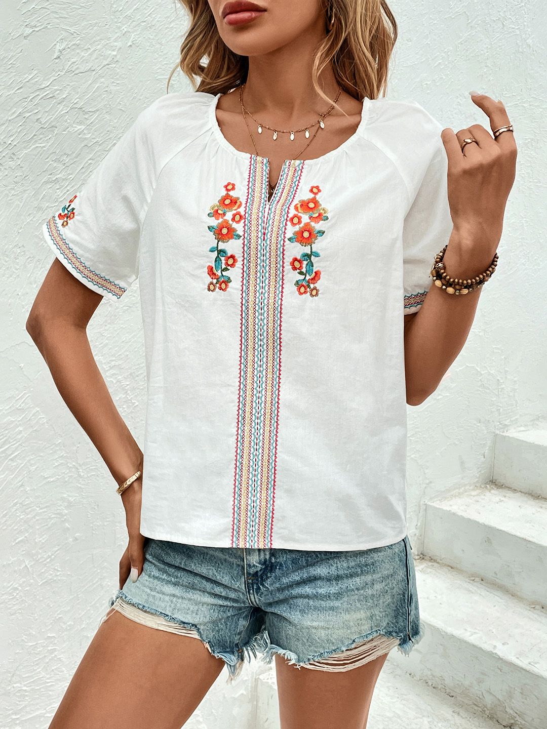 DressBerry Floral Embroidered Top