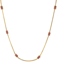 Rubans Faux Ruby Studded Gold Toned Necklace