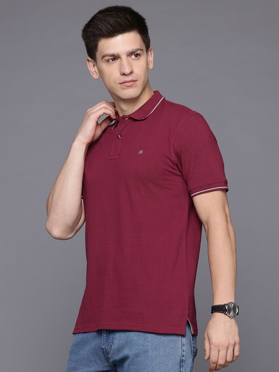 Raymond Men Polo Collar Pure Cotton T-shirt