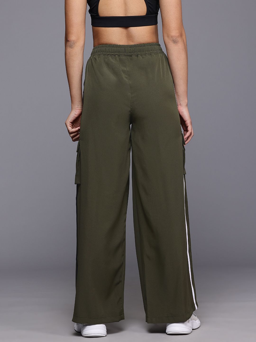 HRX by Hrithik Roshan Women Striped Cargo Style Lifestyle Track pants