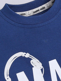 Happy Faces Boys Typography Printed Pure Cotton T-shirt