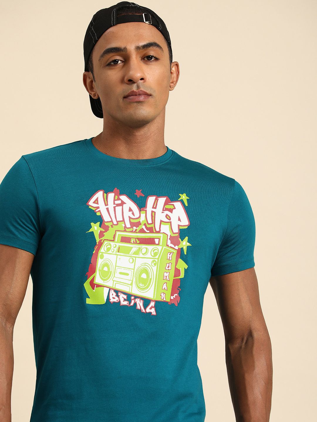Being Human Round Neck Printed Pure Cotton T-shirt