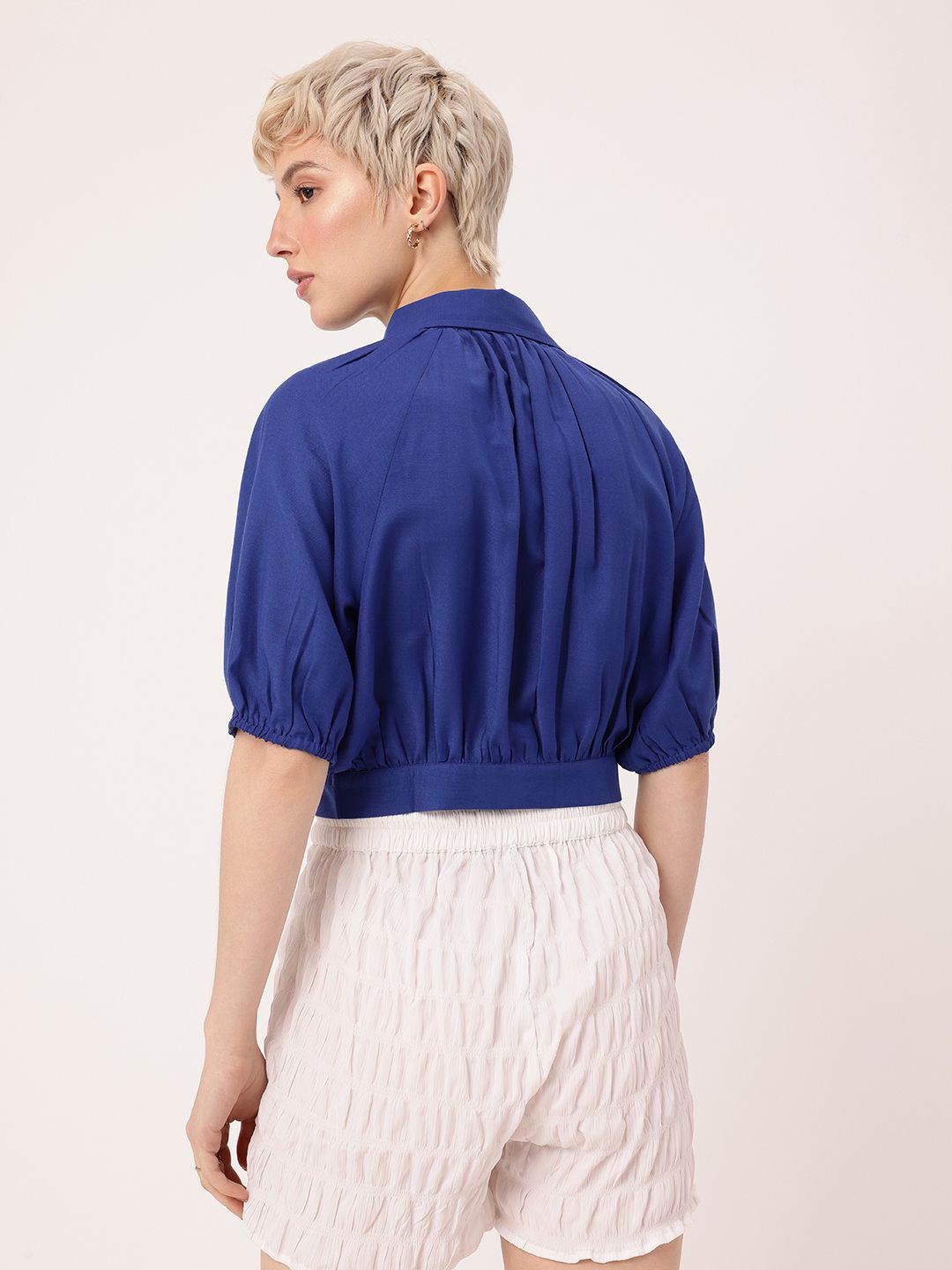 DressBerry Cute Femi Peek-a-boo Pretty Lace Crop Shirt