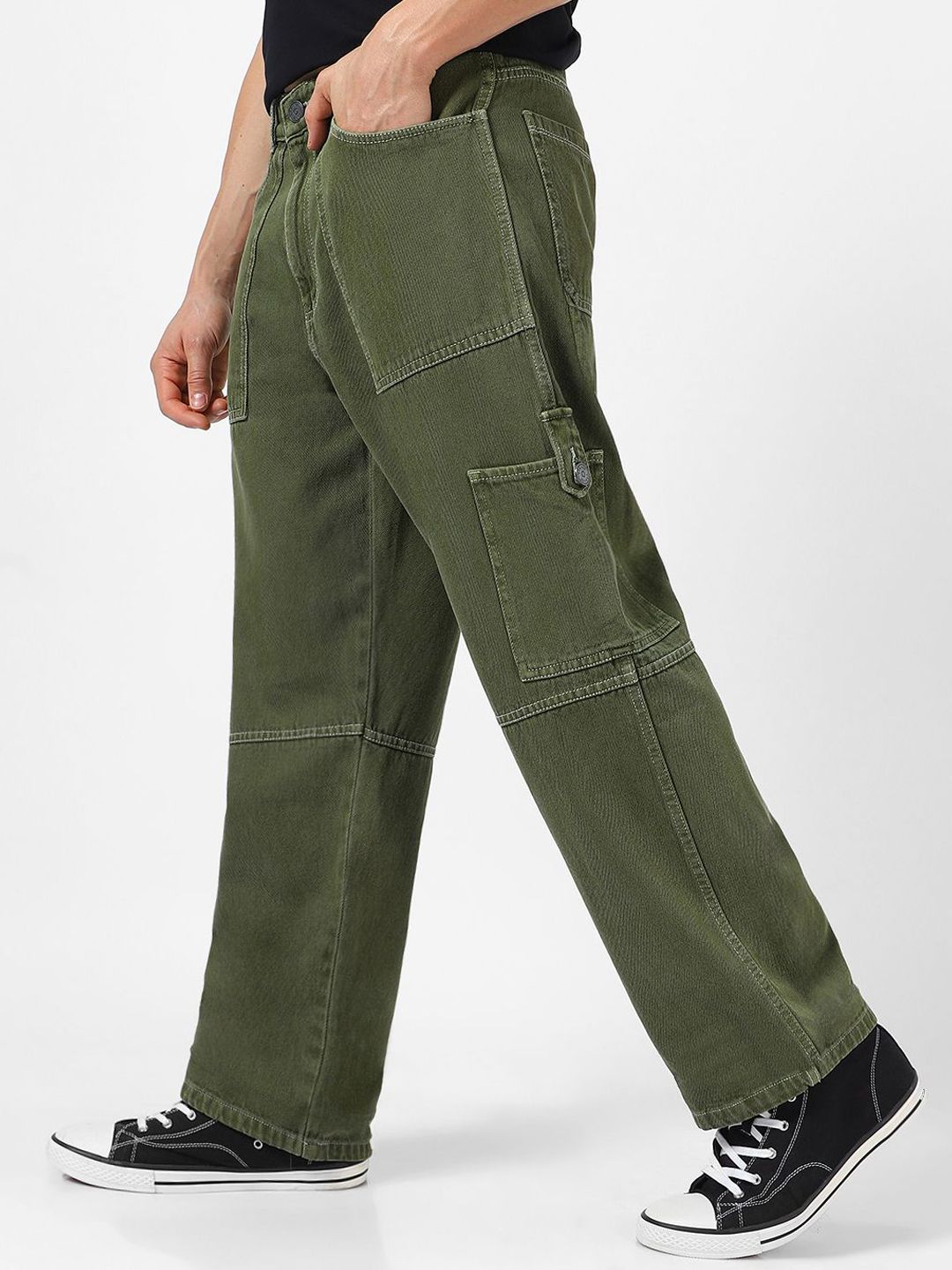 Urbano Fashion Men Baggy Fit Cargo Jeans