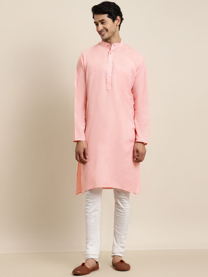 Anug by SOJANYA Men Pink Kurta