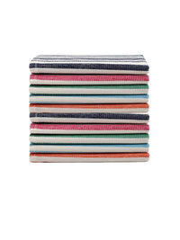 KLOTTHE Set Of 10 Striped Cotton 300 GSM Hand Towels