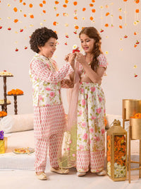 pspeaches Girls Printed Ready to Wear Lehenga & Blouse With Dupatta