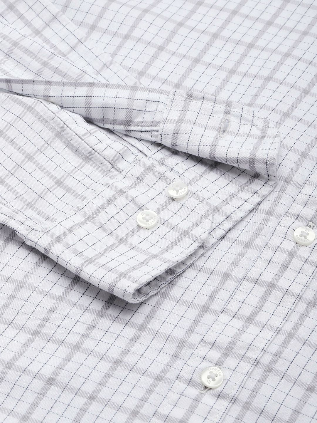 Raymond Pure Cotton Slim Fit Checked Casual Shirt