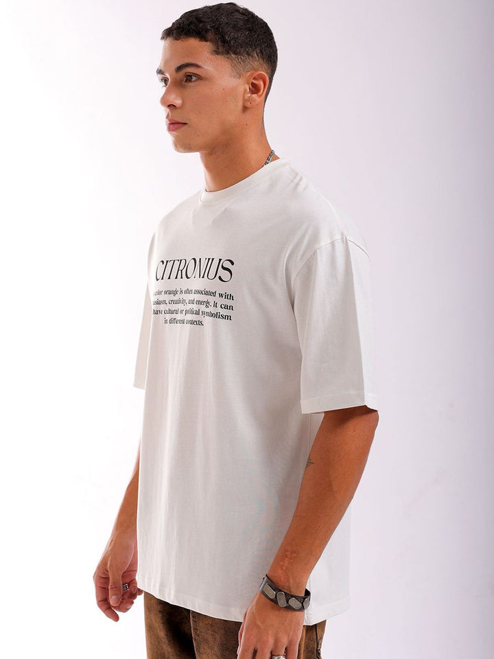 The Indian Garage Co Men Back Printed Boxy Oversized Round Neck Pure Cotton T-shirt