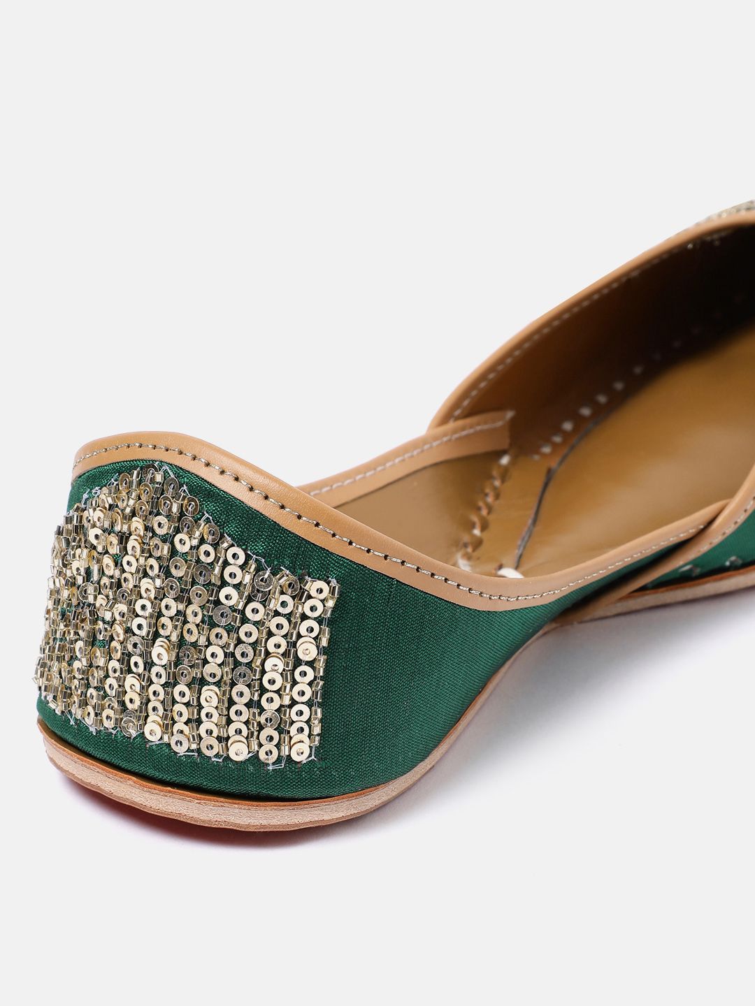 House of Pataudi Leather Embellished Ethnic Mojaris