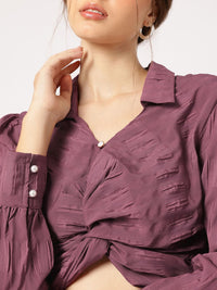 DressBerry Twisted Chic Seersucker Crop top