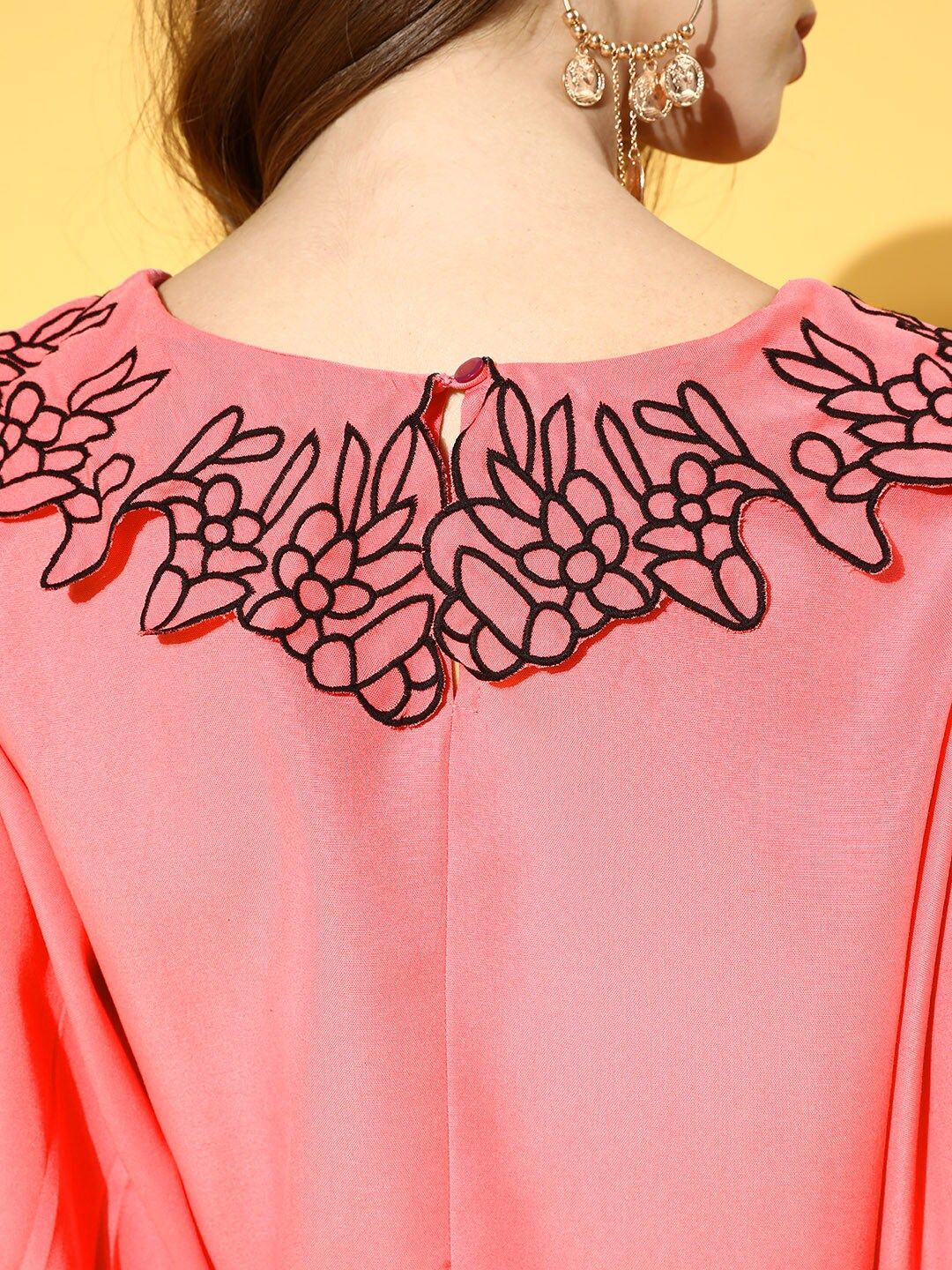 SASSAFRAS Pretty Pink Solid Zoom Friendly Collar Top