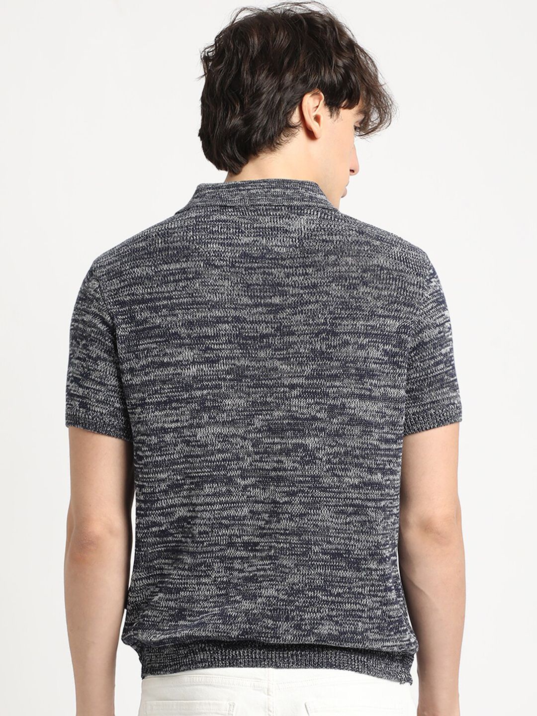 THE BEAR HOUSE Self Design Pure Cotton T-shirt