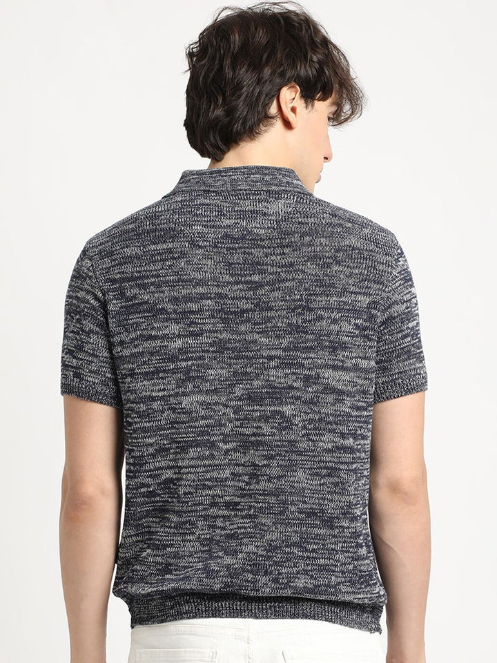 THE BEAR HOUSE Self Design Pure Cotton T-shirt