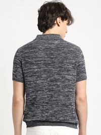 THE BEAR HOUSE Self Design Pure Cotton T-shirt
