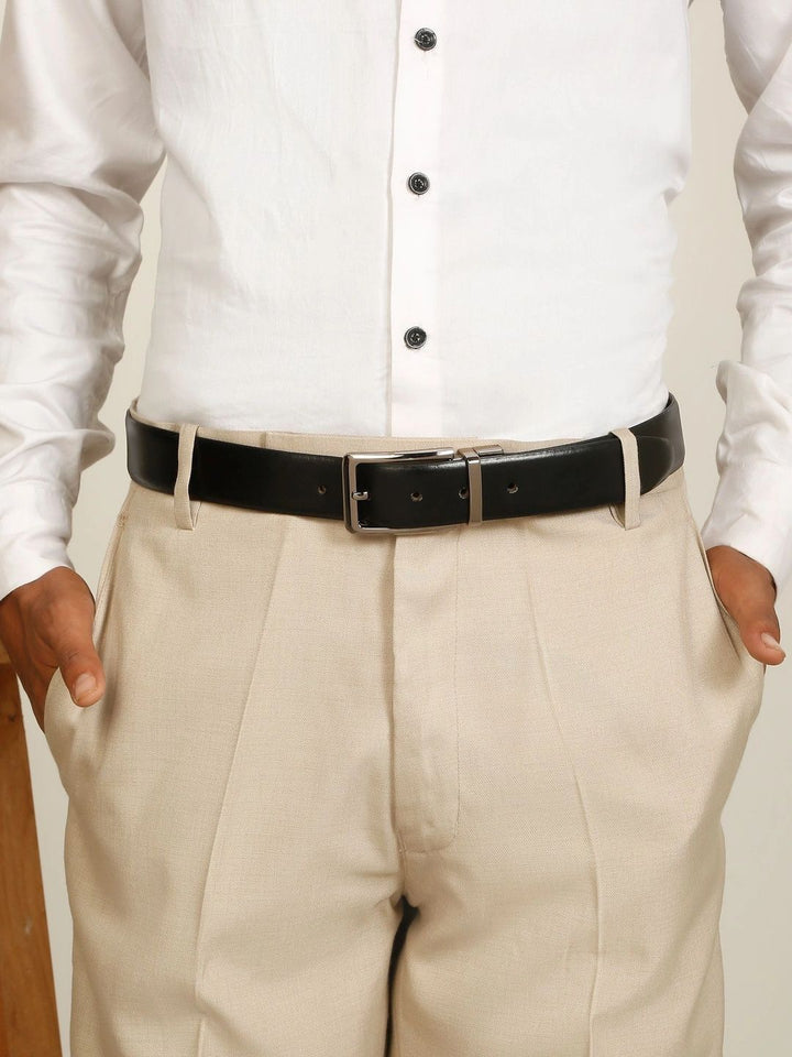 Teakwood Leathers Men Leather Reversible Formal Belt