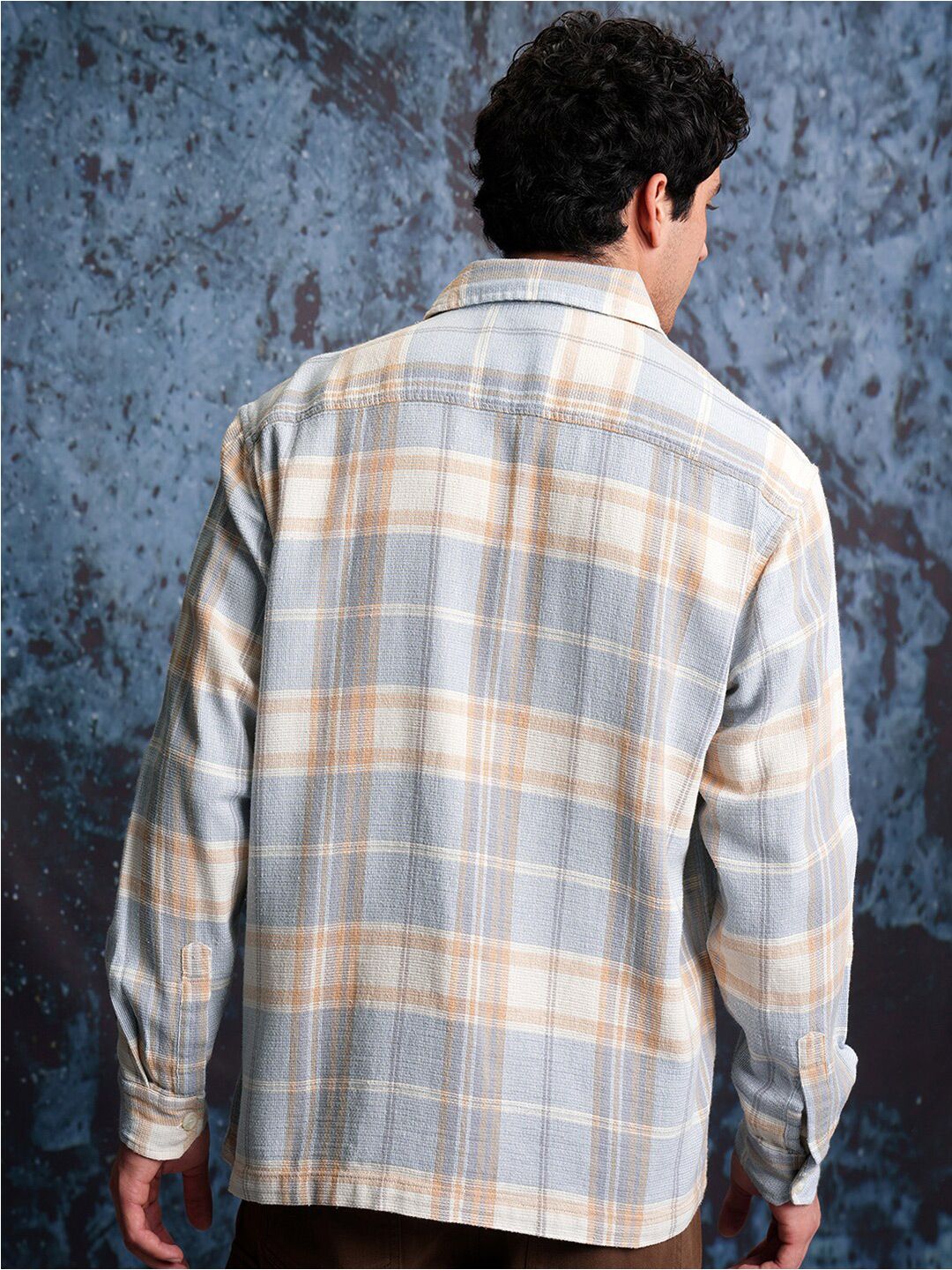 LOCOMOTIVE Dobby Textured Checked Overshirt