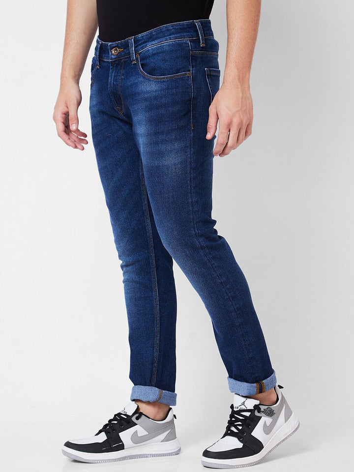 SPYKAR Men Skinny Fit Heavy Fade Low Rise Stretchable Jeans