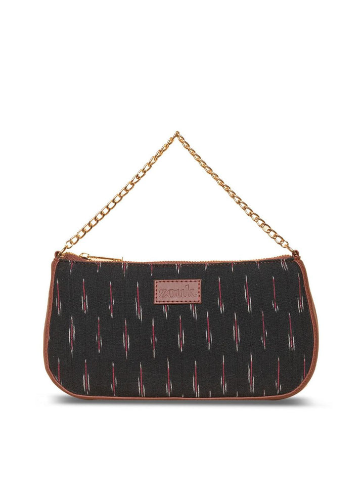ZOUK Ethnic Motifs Printed Structured Baguette Bag