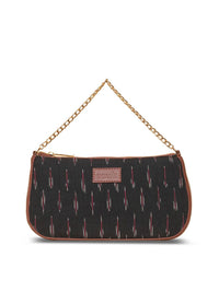 ZOUK Ethnic Motifs Printed Structured Baguette Bag