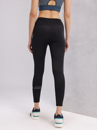 HRX by Hrithik Roshan Women Cropped Rapid-Dry Training Tights with Brand Logo Detail