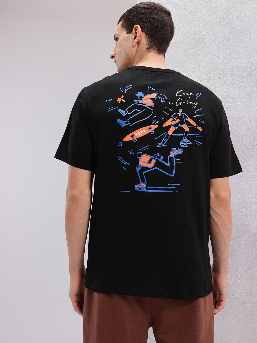 HRX by Hrithik Roshan Printed Drop-Shoulder Sleeves T-shirt