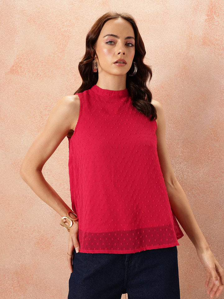 all about you Dobby Textured Sleeveless Top