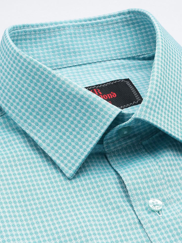 Raymond Slim Fit Self Design Textured Pure Cotton Formal Shirt